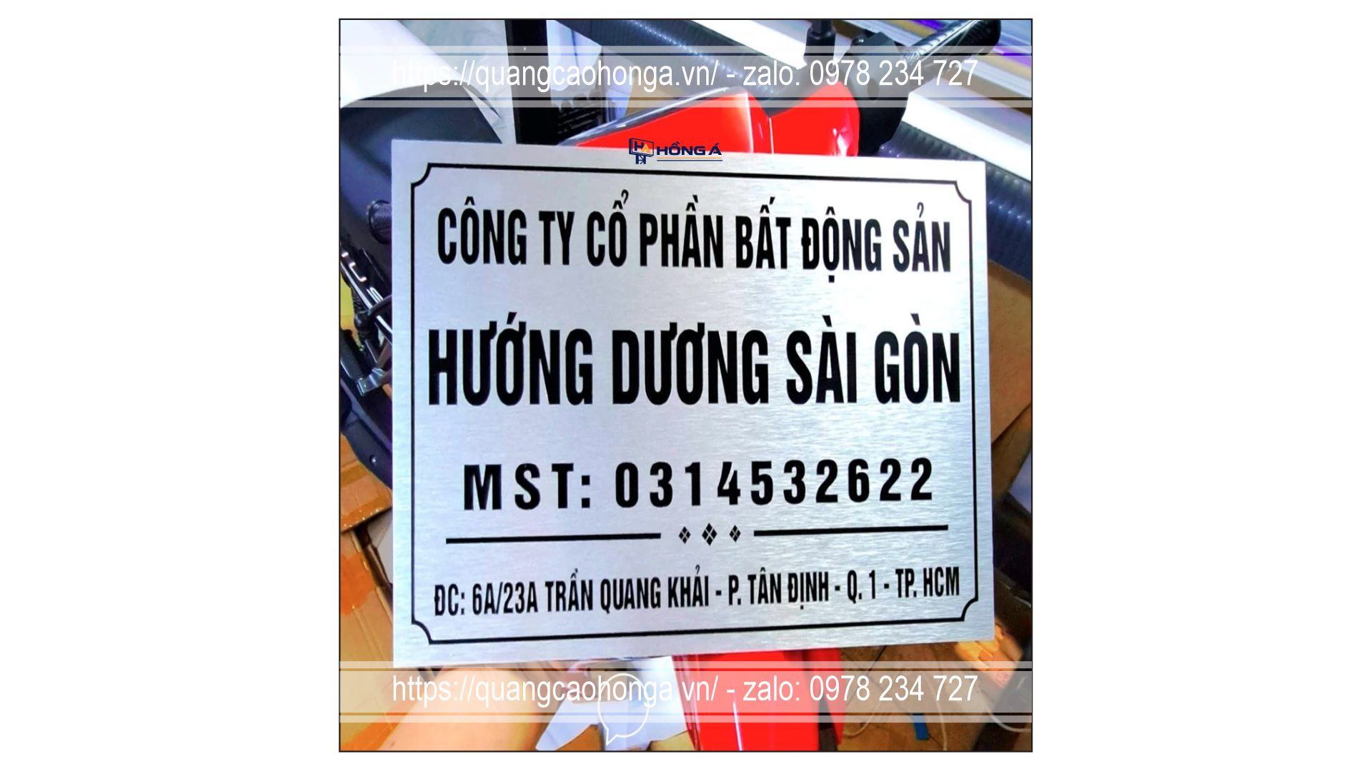 Biển công ty alu in UV