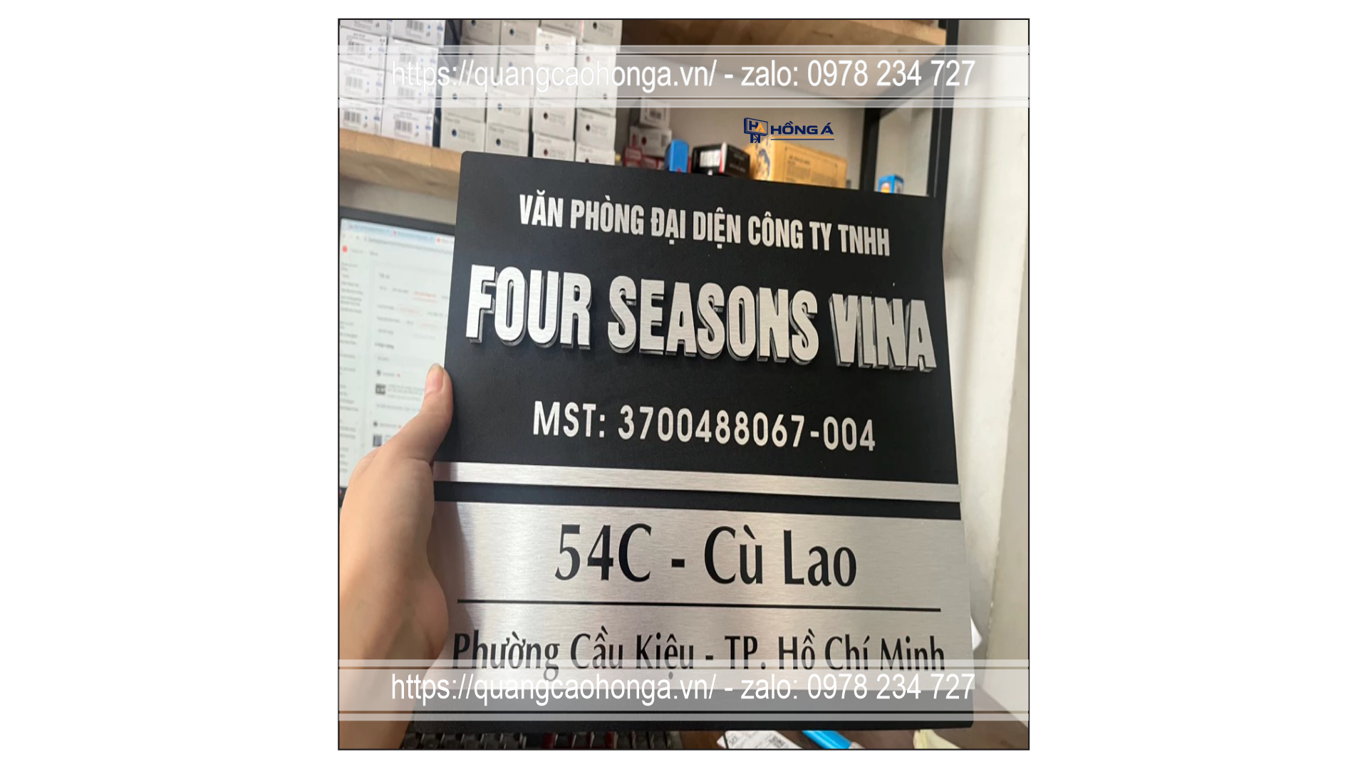 Biển công ty đế mica
