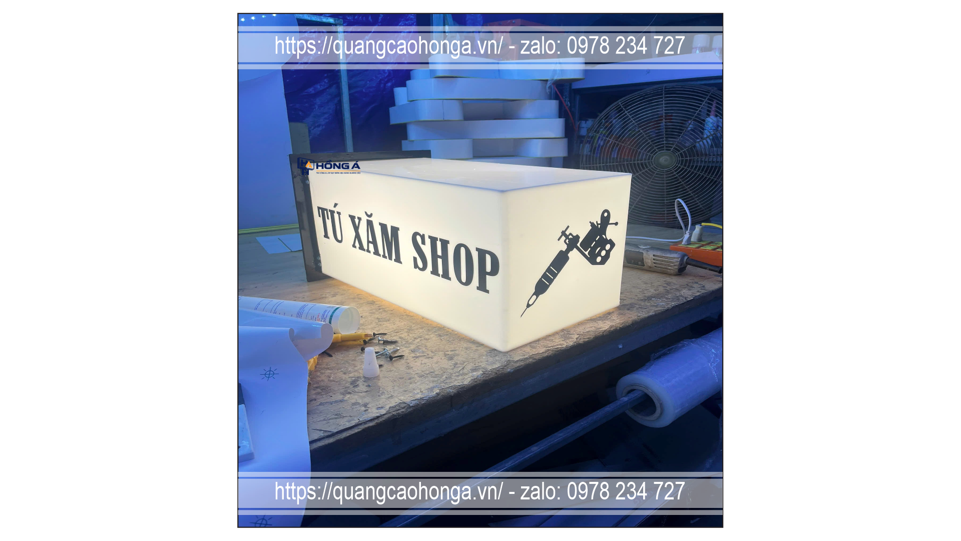 Biển vẫy hộp đèn sáng 5 cạnh - Ảnh 4