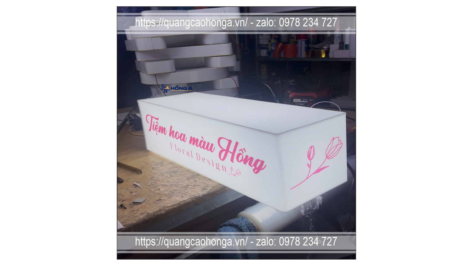 Biển vẫy hộp đèn sáng 5 cạnh - Ảnh 1