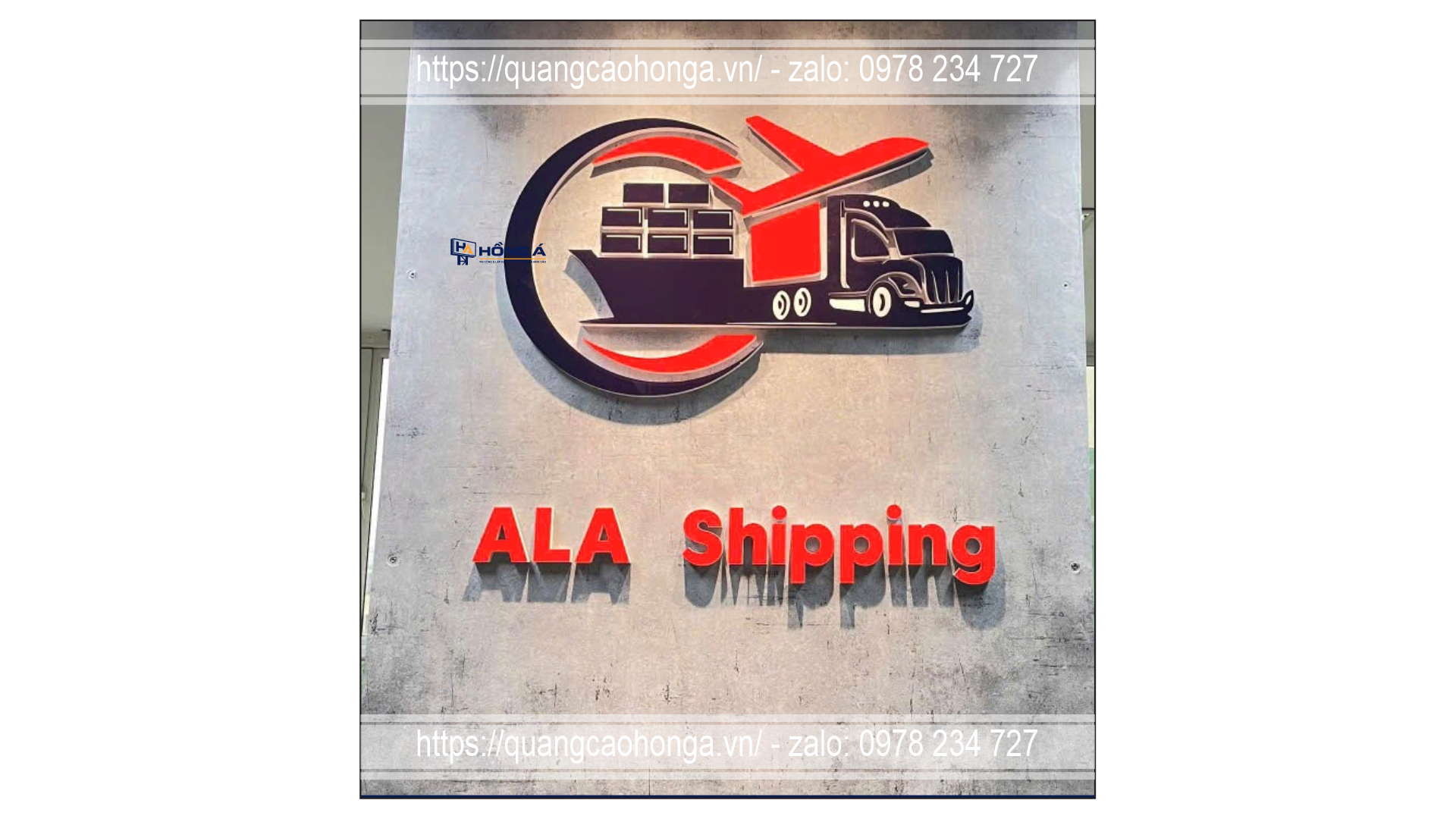 Logo mica gắn tường