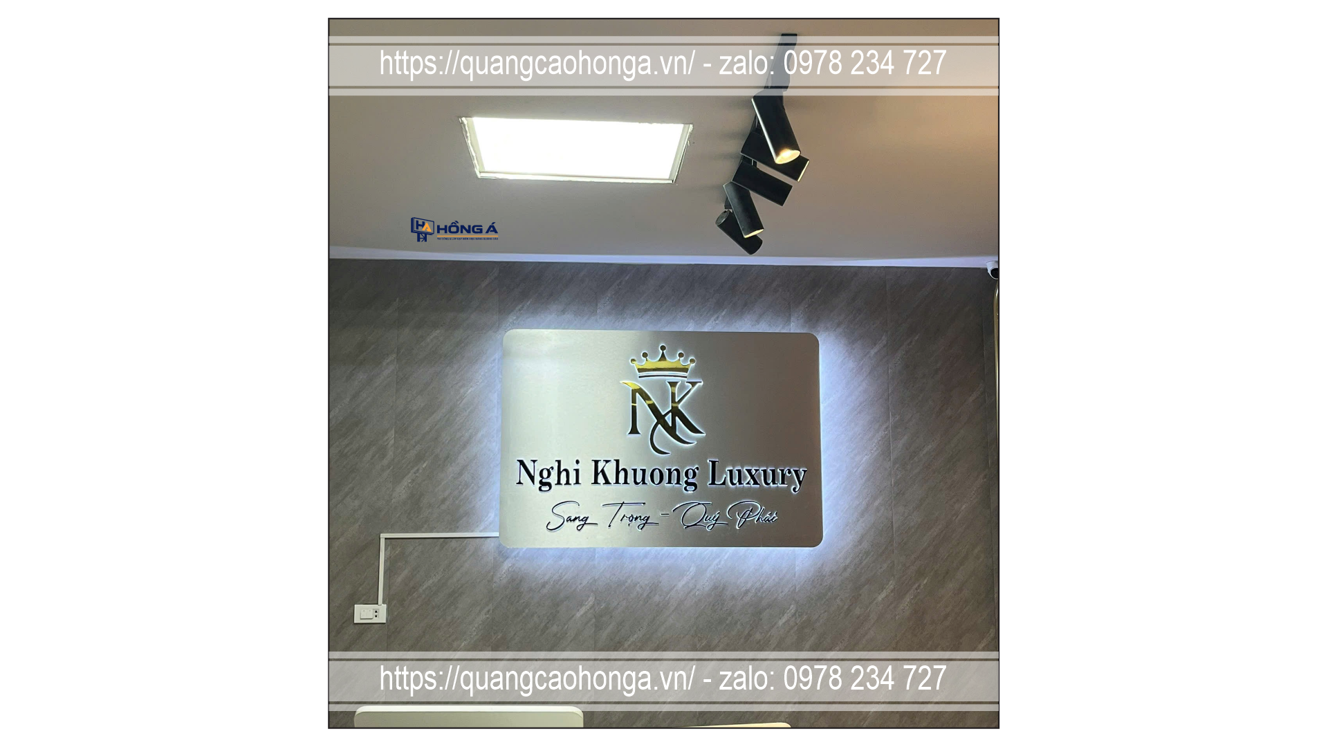 Logo nền alu chữ nổi mica cháo cao cấp - Ảnh 1
