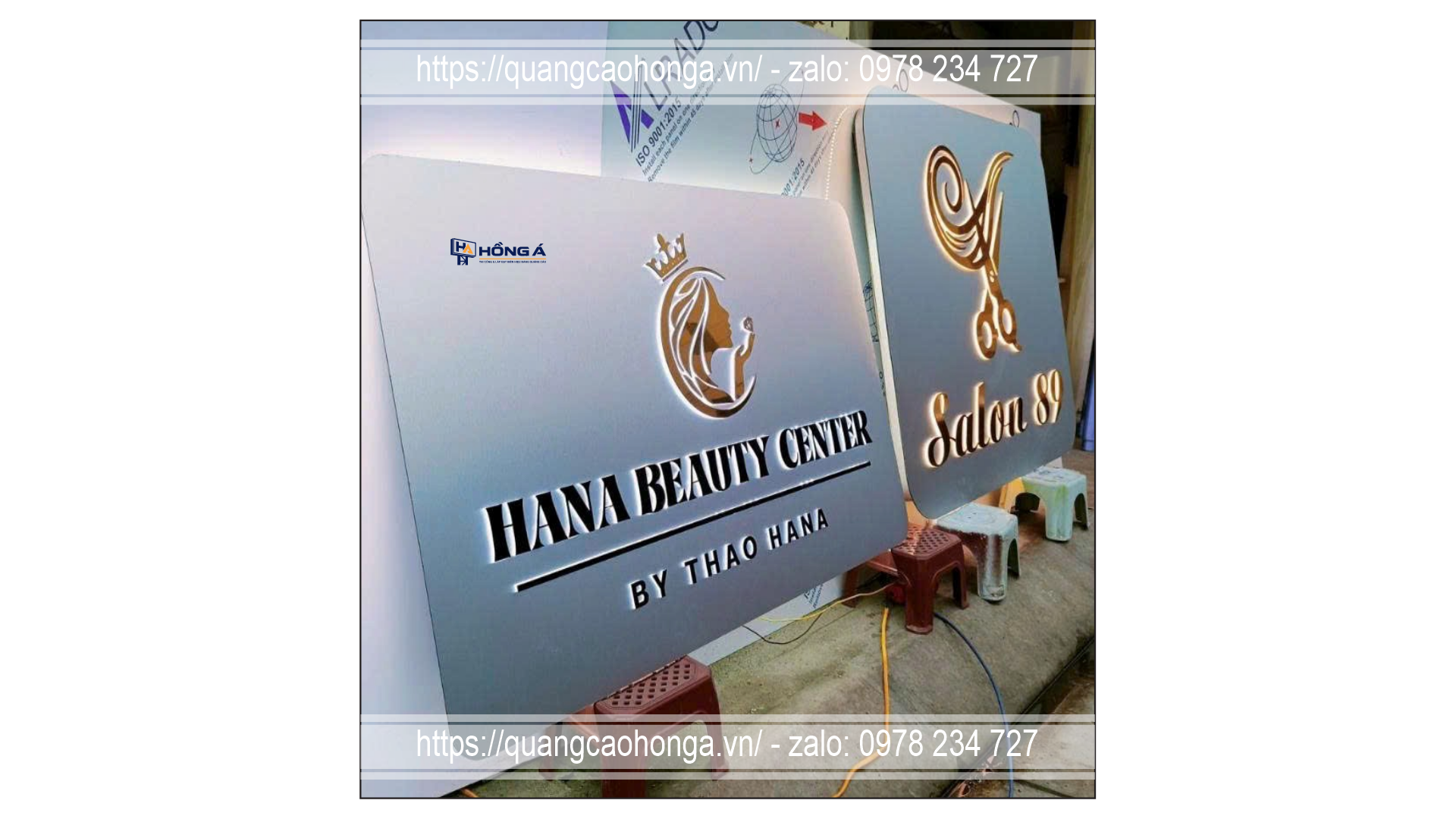 Logo nền alu chữ nổi mica cháo cao cấp - Ảnh 2